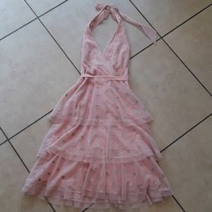 *sold* BCBG pink layered halter dress size 4
